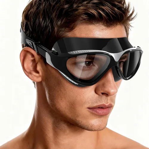 Vista 9 de Siliwo - Gafas de natación panorámicas de 180° para adultos, ultra cómodas, de silicona líquida, antivaho/UV, piscina y al aire libre, mujeres