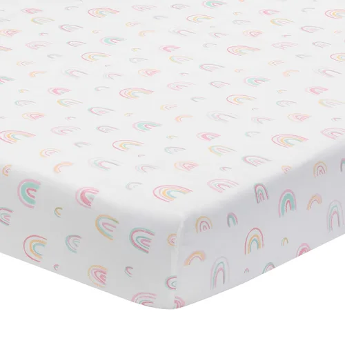 Vista 4 de Lambs & Ivy Juego de ropa de cama para cuna de bebé de 5 piezas con diseño de acuarela color rosa pastel