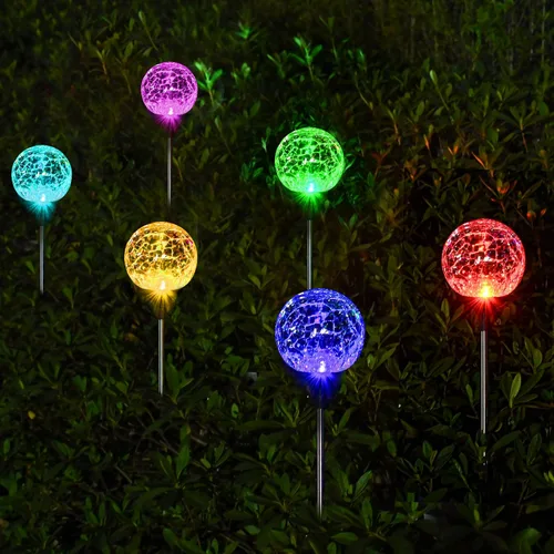 Vista 8 de SOLPEX Paquete de 3 luces solares de jardín, luces solares decorativas para exteriores, luces solares de globo impermeables para patio y Navidad
