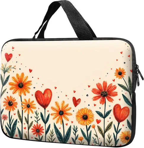 Vista 20 de Funda para laptop con asa de 10 pulgadas, impermeable, diseño de lentes de sol de alpaca, funda para computadora compatible con MacBook Air, Pro
