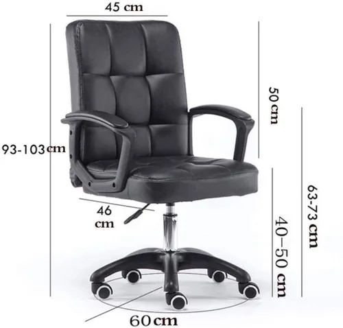 Vista 2 de Silla de computadora reclinable para almuerzo, silla cómoda para oficina, hogar, reposabrazos fijo ergonómico (A)