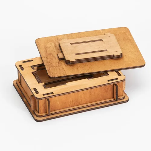 Vista 5 de Bits and Pieces - Caja Botánica Brainteaser, caja de regalo de rompecabezas de madera, compartimiento secreto, juego para el cerebro