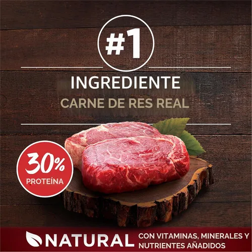 Vista 3 de Alimento para perro seca de Purina ONE Smartblend True Instinct sin cereales, fórmula llena de nutrientes, carne de res y camote