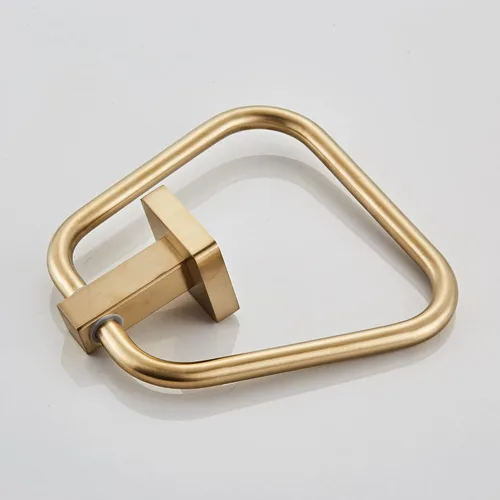 Vista 8 de Anillo de toalla de oro claro cepillado para baño, soporte de toalla de baño de cocina, colgadores de montaje en pared, acero inoxidable resistente