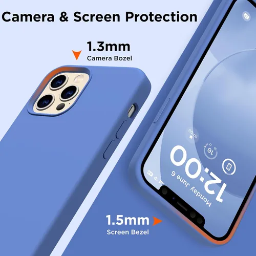 Vista 4 de Funda para iPhone 12 Pro Max, [2 protectores de cámara + 2 protectores de pantalla], funda protectora de silicona de cuerpo completo a prueba