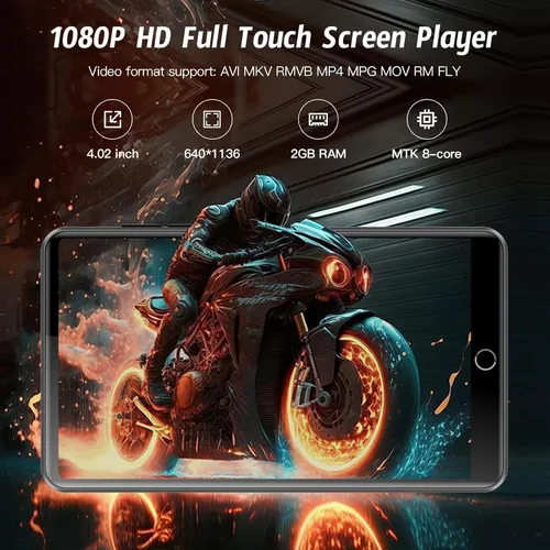 Vista 5 de Reproductor MP3 de 144 GB con WiFi y Bluetooth, pantalla táctil IPS HD de 4.02 pulgadas, reproductor de MP4 con altavoces, reproductor de música
