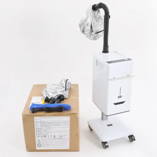 Vista 9 de Vaporizador de pelo vertical Nano Salon - Blanco - Vaporizador para el cabello - Reparación del cabello, acondicionamiento profundo - 500W