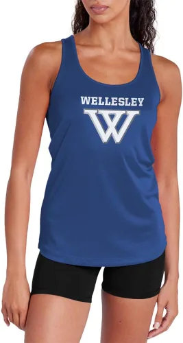 Vista 67 de Camiseta deportiva sin mangas oficial de NCAA Collegiate para mujer, con espalda cruzada, colección con logotipo primario