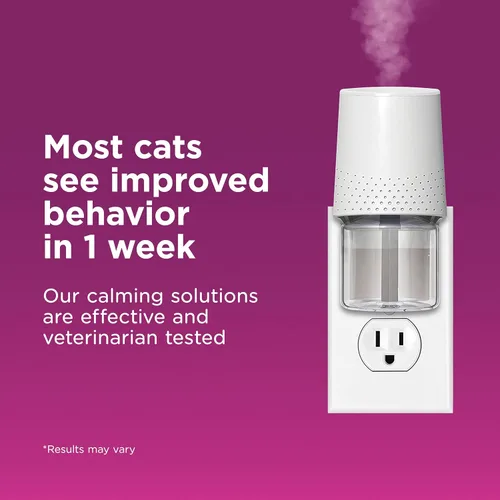 Vista 4 de Comfort Zone Kit de inicio de 30 días: 1 difusor calmante para gatos y 1 recarga; las feromonas para gatos ayudan a la ansiedad; reducen el estrés