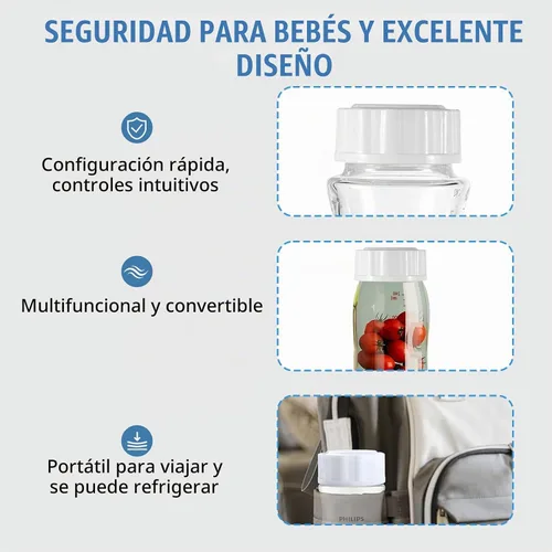 Vista 2 de 8 tapas de viaje y almacenamiento compatibles con biberones Philips (naturales y anticólicos), tapas herméticas de repuesto
