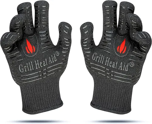 Vista 8 de Guantes de parrilla y barbacoa GRILL HEAT AID para asar y cocinar, Algodón
