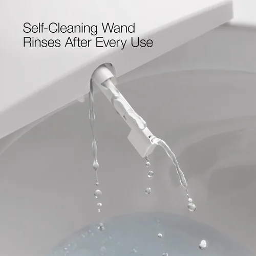 Vista 10 de Kohler PureWash E820 - Asiento de inodoro alargado con calefacción, blanco con control remoto, tapa de cierre silencioso, desodorización automática