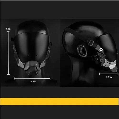 Vista 8 de Juego de máscara de casco punk de mitad/máscara de cara completa/máscara tecnológica/máscara mecánica/máscara de Airsoft, máscaras de cuernos