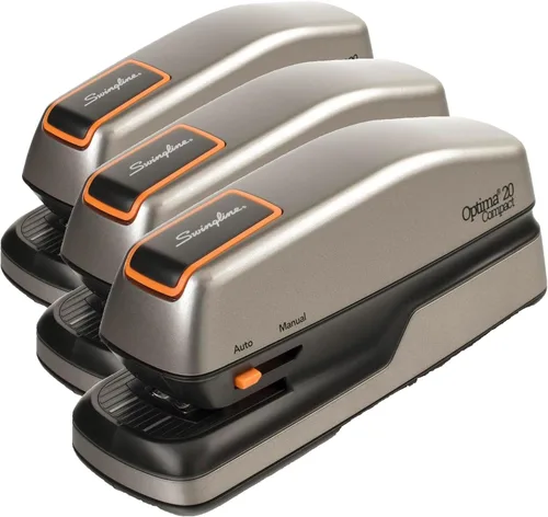 Vista 11 de Swingline Engrapadora eléctrica, capacidad para 20 hojas, Optima 20, sin atascos, automática o manual, enchufe o batería, plata (48208)