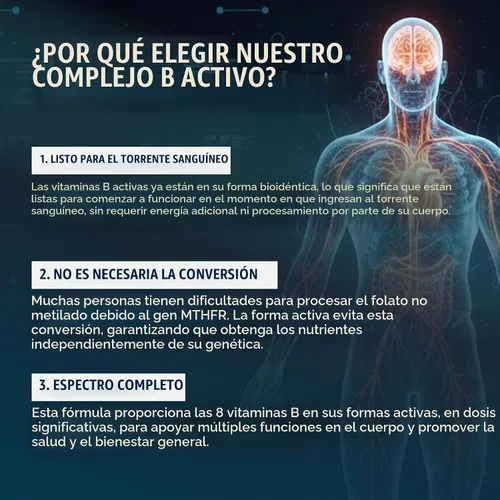 Vista 3 de Approved Science Complejo B metilado - Complejo completo de vitamina B bioactiva - Folato (5-MTHF), vitamina B12 metilada, P5P - Soporte