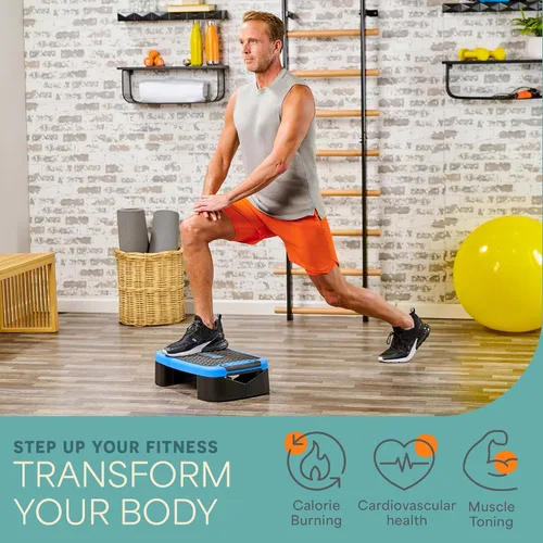 Vista 2 de Lifepro - Tabla de equilibrio aeróbico 4 en 1 y plataforma de ejercicio escalonada, plataforma inclinada multifuncional, ajustable, antideslizante