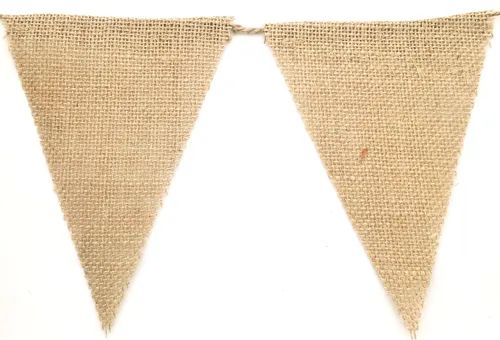 Vista 2 de LWR CRAFTS Banderines de arpillera triangular, 13 piezas, 10 pies