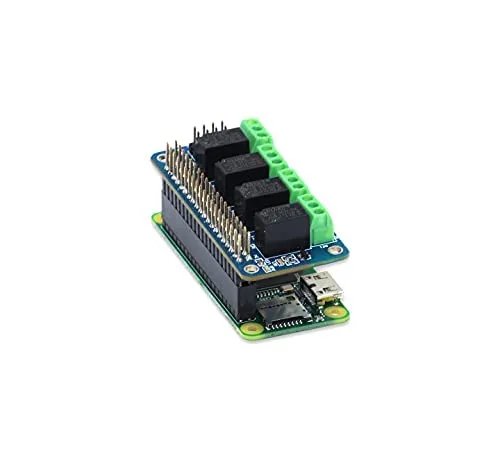 Vista 4 de Relé 4 Zero 3V 4 Channel Relay Shield para Raspberry Pi, Relé HAT Expansión Relay Board para Raspberry Pi 4B/3B+/3B/2B/B+/A+/Zero y Zero W Módulo