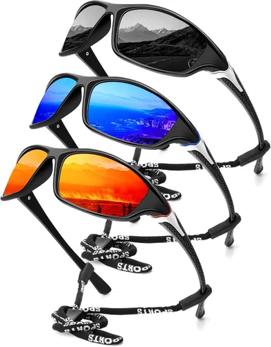 Vista 17 de KALIYADI 4 Pack Polarized Sunglasses-Men Sports Sun-glasses: Mens Sunglasses UV Protection for Fishing Driving Cycling
