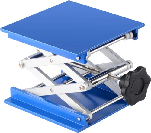 Vista 7 de Labasics Lab Jack, gato de laboratorio de aluminio anodizado de 4x4 pulgadas, mesa de soporte de laboratorio, plataforma de soporte de tijera