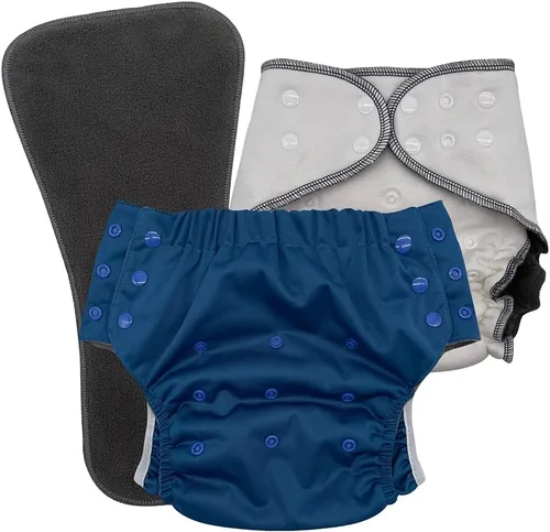 Vista 34 de EcoAble Juego de pañales de tela nocturna para niños grandes, de 6 a 16 años Bragas protectoras para necesidades especiales para incontinencia