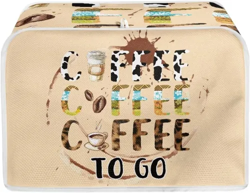 Vista 38 de chaqlin Cubierta para tostadora con estampado de chocolate, 2 rebanadas, resistente a las manchas, cubierta para horno de pan de diseño divertido