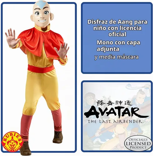 Vista 2 de Rubies Disfraz de Avatar The Last Airbender Aang para niño, talla S