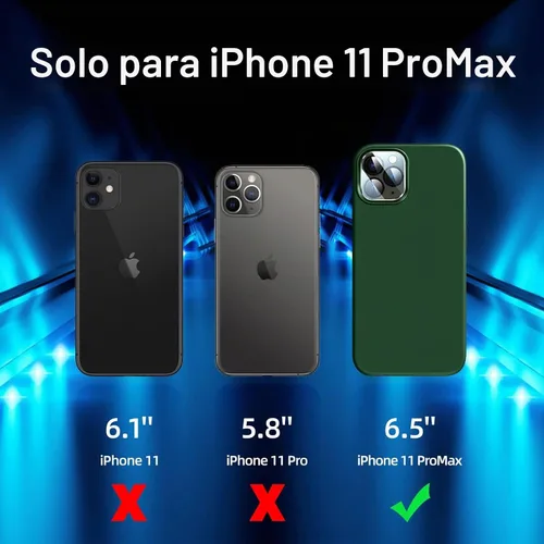 Vista 6 de Funda 5 en 1 para iPhone 11 Pro Max de 6.5, con 2 protectores de pantalla + 2 protectores de lente de cámara, funda delgada de silicona líquida a