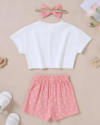Vista 8 de YALLET Ropa de niña pequeña 2T 3T 4T 5T Niñas, manga corta impresión superior + pantalón 12, 18 24 meses, ropa de verano para bebé 1-5T