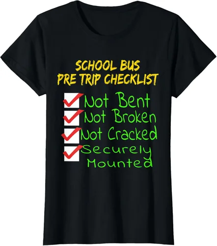 Vista 33 de Camiseta de camionero para conductor de autobús escolar CDL, Negro, S