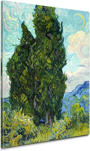 Vista 38 de IPIC - Campo de trigo con cuervos, reproducción artística de Vincent Van Gogh. Lienzo de giclée para decoración del hogar 10#F (20 x 16)