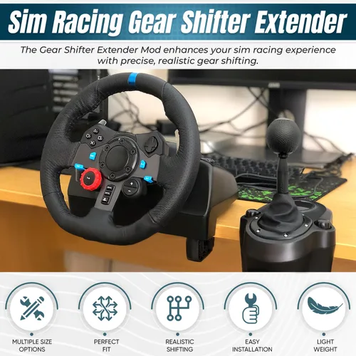 Vista 2 de Adaptador de Perilla de Palanca de Cambios Mod para Logitech G29 G920 G923 G27 G25, Extensión de Palanca de Cambio, Accesorios