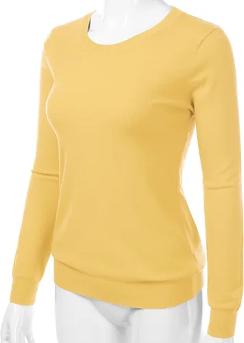 Vista 2 de Suéter Pullover de Punto Suave Premium para Mujer con Cuello Redondo y Manga Larga (S-XXL)