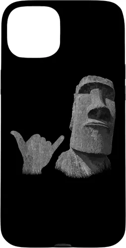 Vista 9 de Funny Easter Island Rapa NUI Moai Statue Surfer Shaka Sign Case for iPhone 16