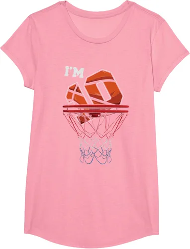 Vista 101 de Camiseta de regalo de cumpleaños con red de baloncesto de 10 años, Negro