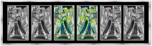 Vista 34 de Marco de cómic blanco mate para cómics publicado entre 1938 y 1955 (marco de madera maciza de cómic de la edad dorada) hecho para mostrar 4 cómics