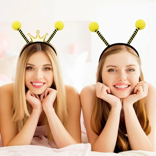 Vista 2 de FRCOLOR 9Pcs Bee Headbands for Party Bee Tentacle Headbands Bee Hair Hoop Tentacle Hair Band Costume Headband for Kids Adult