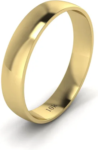 Vista 8 de LANDA JEWEL Anillo de boda unisex de oro macizo de 10 quilates, blanco, rosado y amarillo de 4 mm, cómodo, tradicional, altamente pulido, banda lisa
