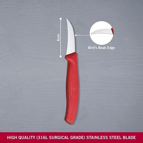 Vista 3 de Victorinox VIC-6.7501 Swiss Classic Paring Hoja de punta de lanza de 2½" de ancho en el mango rojo