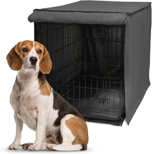 Vista 12 de Friends Forever Cubierta para Jaula de Perro de Metal de 30 Pulgadas con Cortina Protectora que Bloquea la Luz, Cubierta de Jaula para Perros