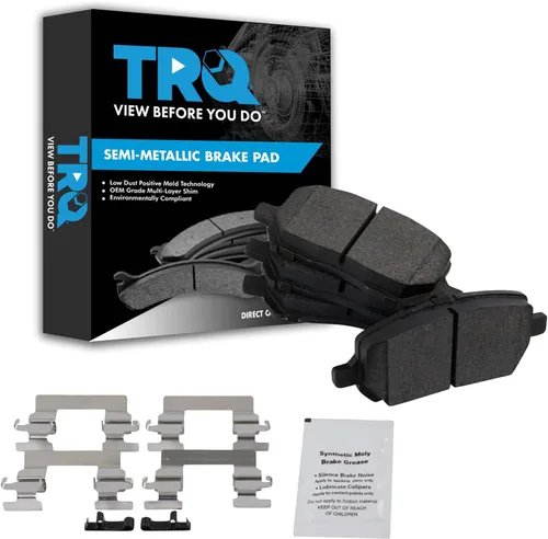 Vista 51 de TRQ Pastillas de freno delanteras semi metálicas compatibles con Ford Expedition 2018-2021 F-150 2018-2020 Lincoln Navigator 2018-2022