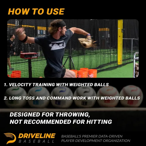 Vista 9 de Pelotas de béisbol con peso de cuero Driveline