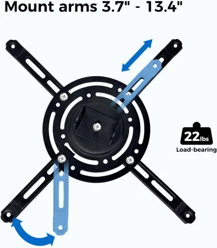 Vista 4 de Soporte para proyector, altura ajustable de 55 a 79 pulgadas, soporte de techo universal de movimiento completo, peso máximo de 22 libras y brazos