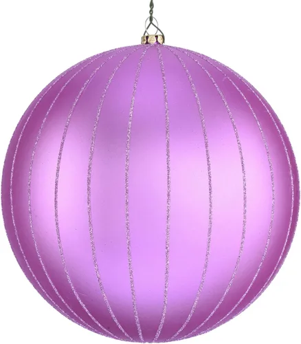 Vista 45 de Vickerman Adorno navideño de bola de avena mate con purpurina de 5 pulgadas. Incluye 4 piezas por bolsa.