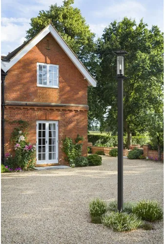 Vista 3 de Z-Lite 594PHMS-536P-BK Sheridan - Poste para exteriores, 1 luz, 100 vatios, color negro