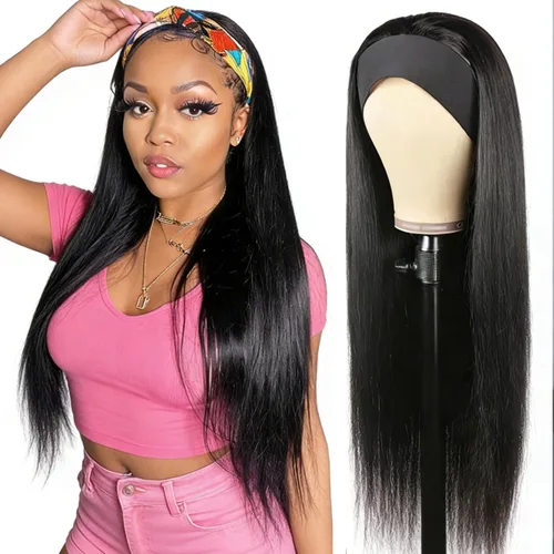 Vista 50 de XSY: Peluca de diadema de cabello humano de onda profunda sin pegamento, sin encaje frontal, peluca de diadema rizada, lista para usar y llevar