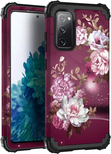 Vista 54 de Hocase Funda para Galaxy S20 FE 5G, Protección resistente a prueba de golpes, goma de silicona suave + parachoques de plástico duro, funda