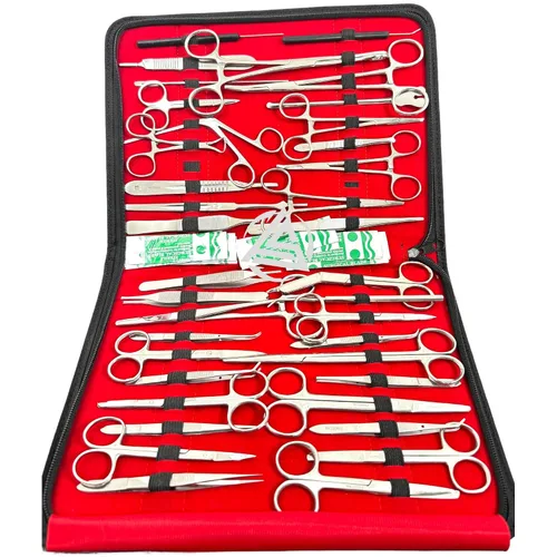 Vista 2 de CYNAMED-NEW 167 PC! Veterinario! Soporte de aguja, tijeras, pinzas de hemostato, mangos de bisturí, cuchillas de bisturí, instrumentos (todo en uno)