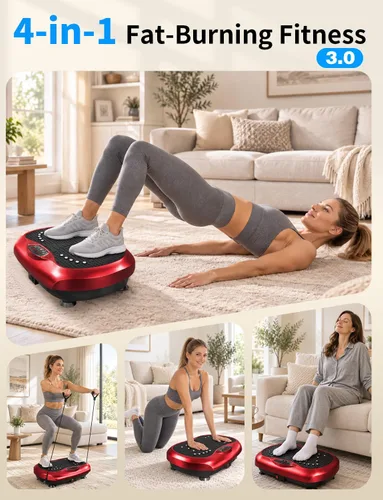 Vista 3 de Placa de vibración de cuerpo entero para drenaje linfático, 990 niveles de Rojo
