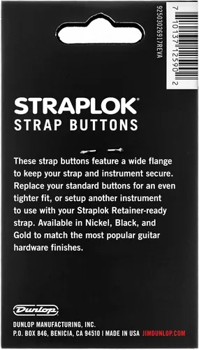 Vista 3 de Jim Dunlop Straplok® Juego de botones de correa de doble diseño - Níquel